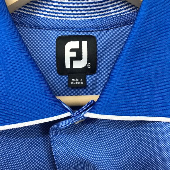 FJ Footjoy Golf Polo Shirt Men's‎ Medium Blue Performance Wicking Stretch - Picture 4 of 10